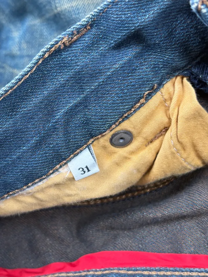 AW2006 Prada Blue Faded Tapered Denim Jeans - Image 10