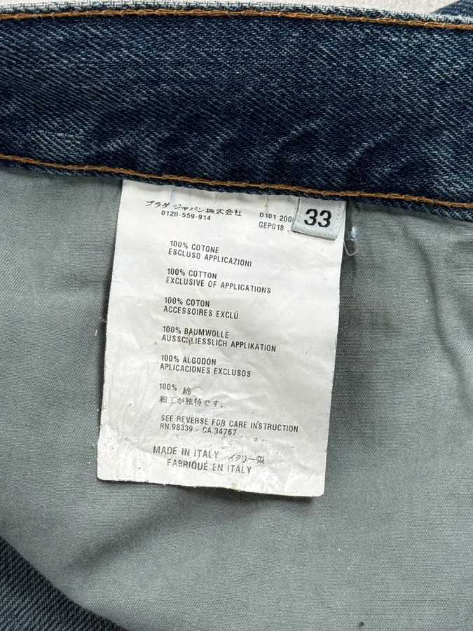 AW2006 Prada Blue Regular Faded Denim Jeans - Image 15
