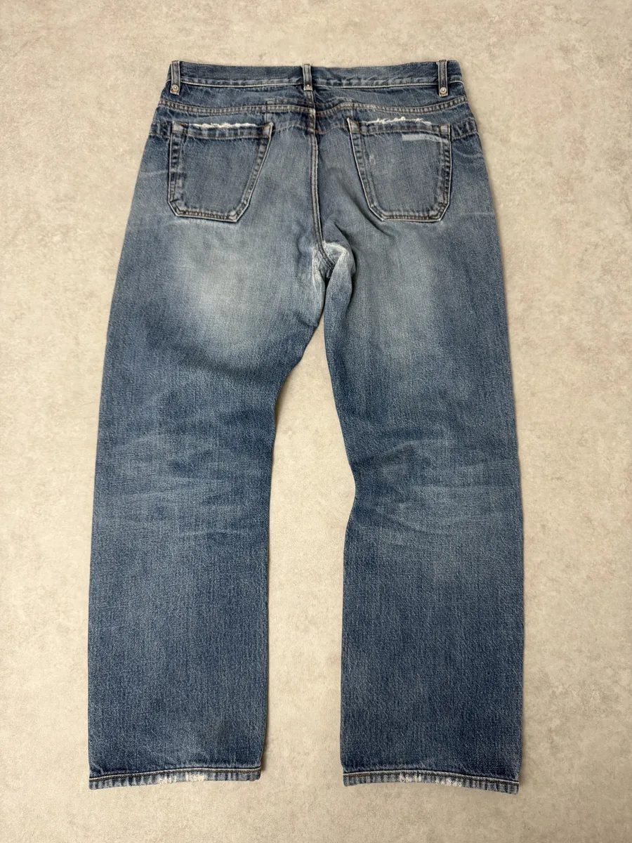 AW2006 Prada Classic Fit Blue Fade Denim Jeans - Image 2