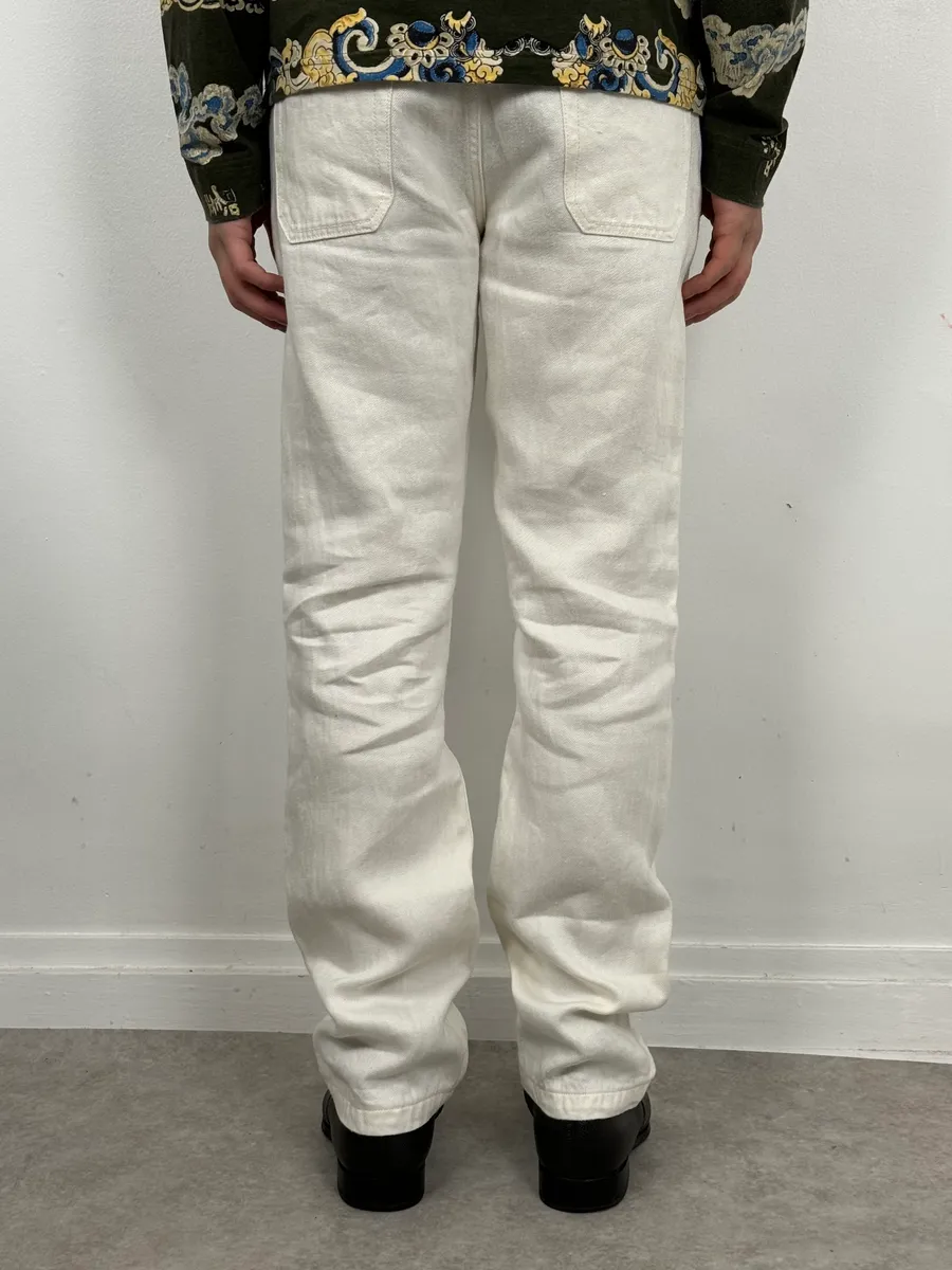 AW2006 Prada Classic Fit White Denim Jeans - Image 4