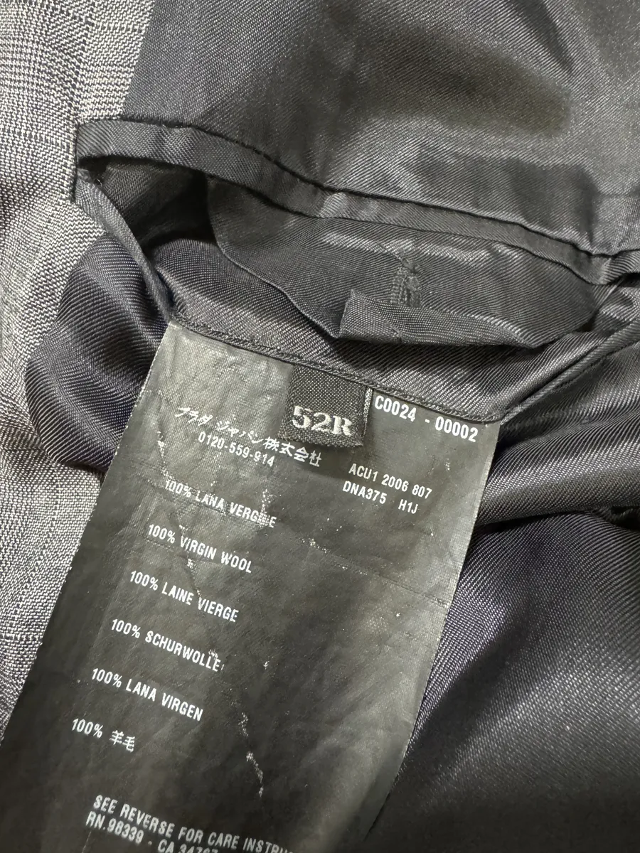 AW2006 Prada Grey Minimalist Wool Suit Blazer & Pants - Image 17
