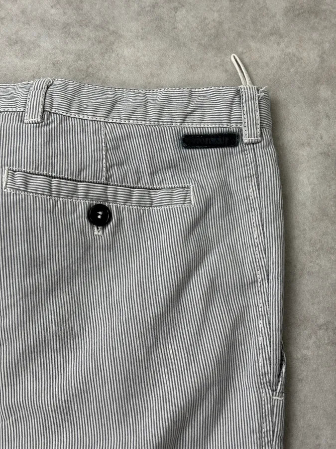 AW2006 Prada Grey Striped Cozy Pants - Image 9