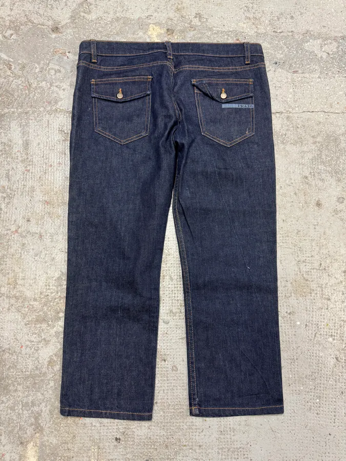 AW2006 Prada Large Cozy Brut Denim Short Jeans - Image 5