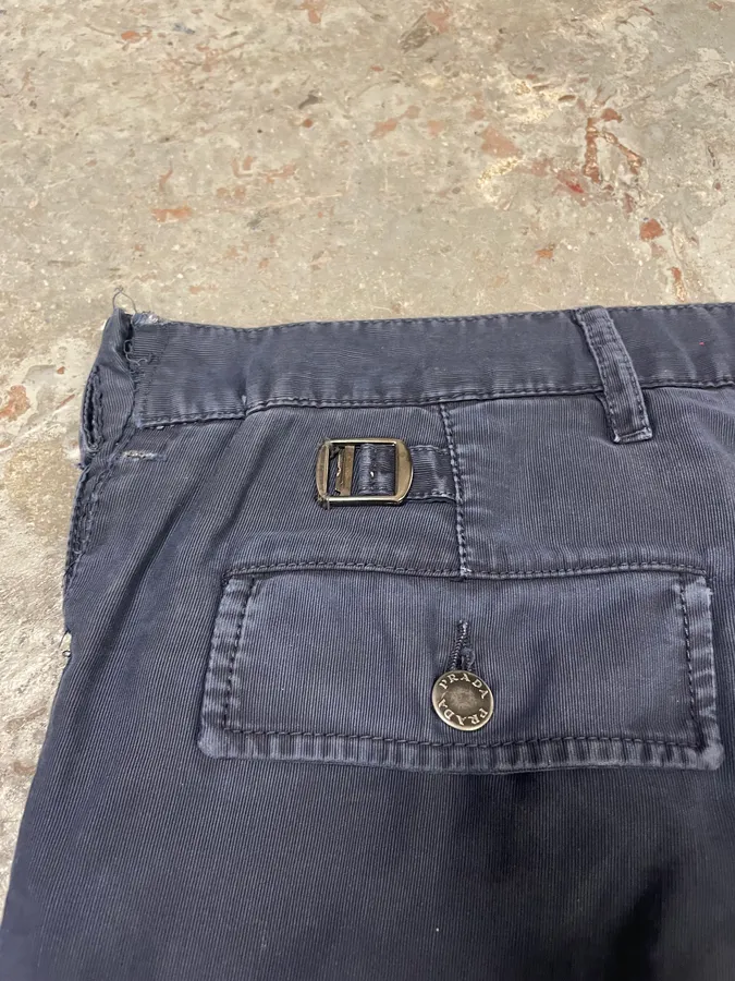 AW2006 Prada Navy Straight Relaxed Cargo Pants - Image 7