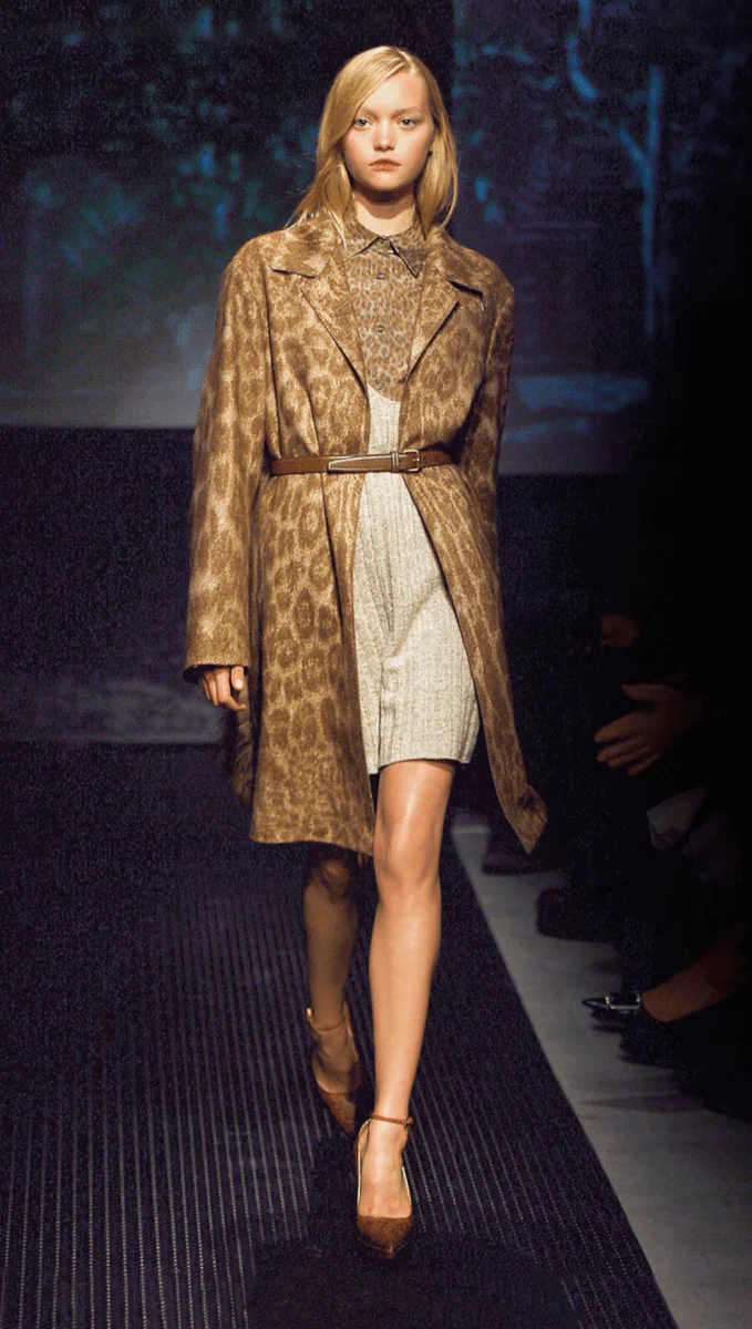 AW2006 Prada Wool Glamour Leopard Effect Trench Jacket - Image 2
