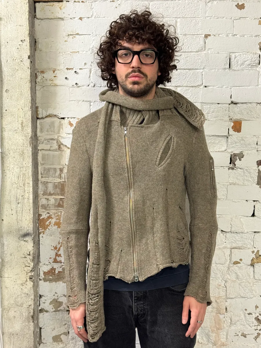 AW2006 Undercover Guruguru Tentacles Beige Knit Sweater - Image 2