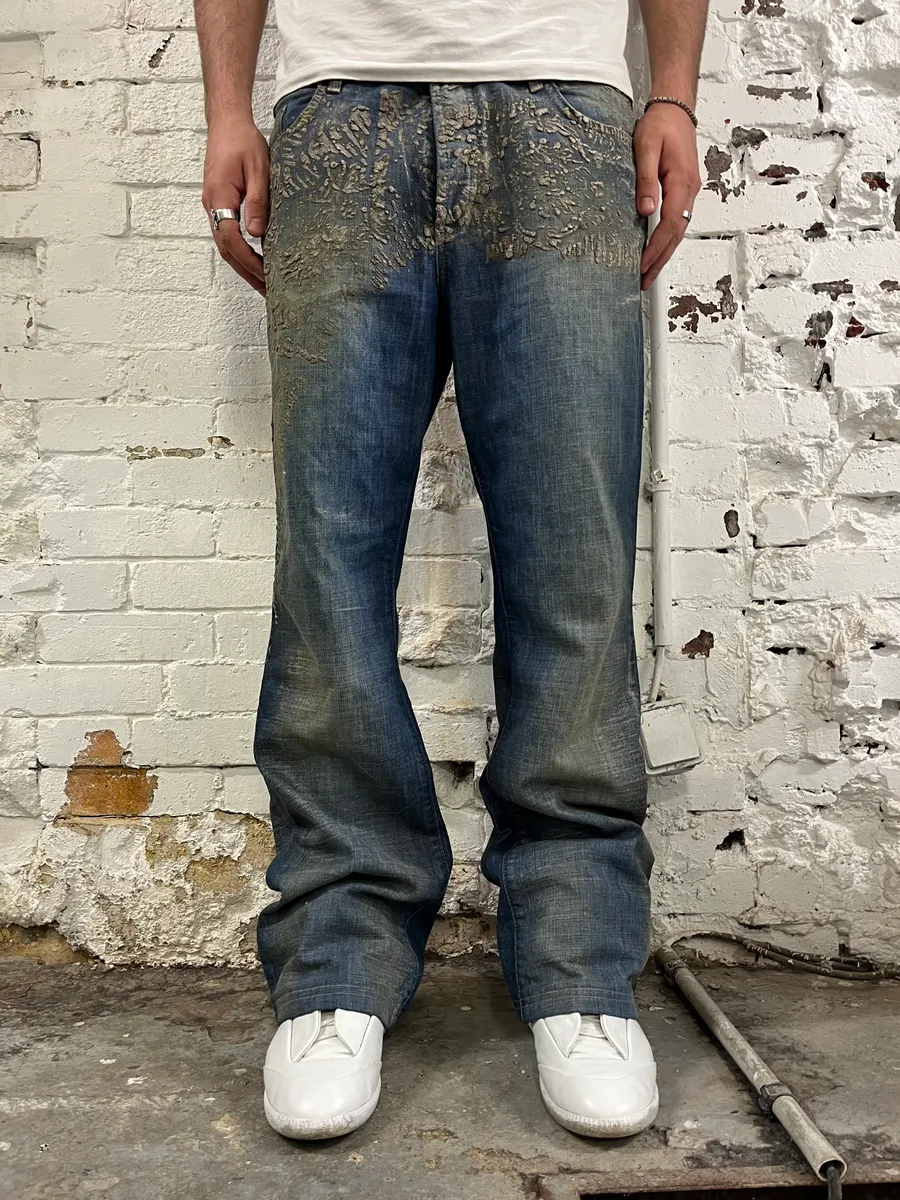 AW2007 Cavalli Blue Denim Gold Embellished Jeans