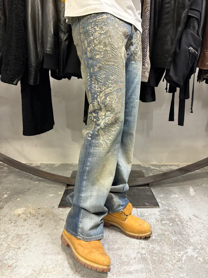 AW2007 Cavalli Blue Golden Aged Royal Denim Jeans - Image 5