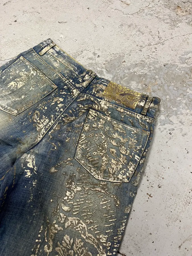 AW2007 Cavalli Blue Golden Aged Royal Denim Jeans - Image 9