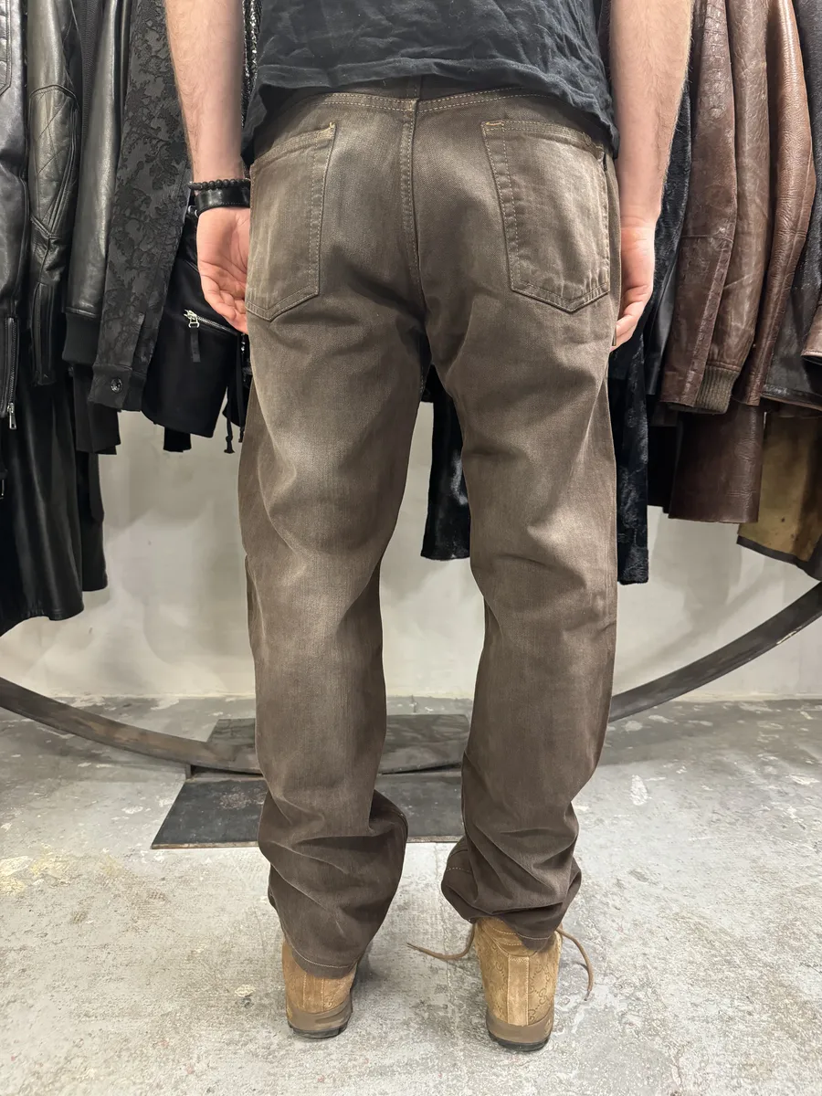 AW2007 Cavalli Brown Faded Avant-Garde Jeans - Image 3