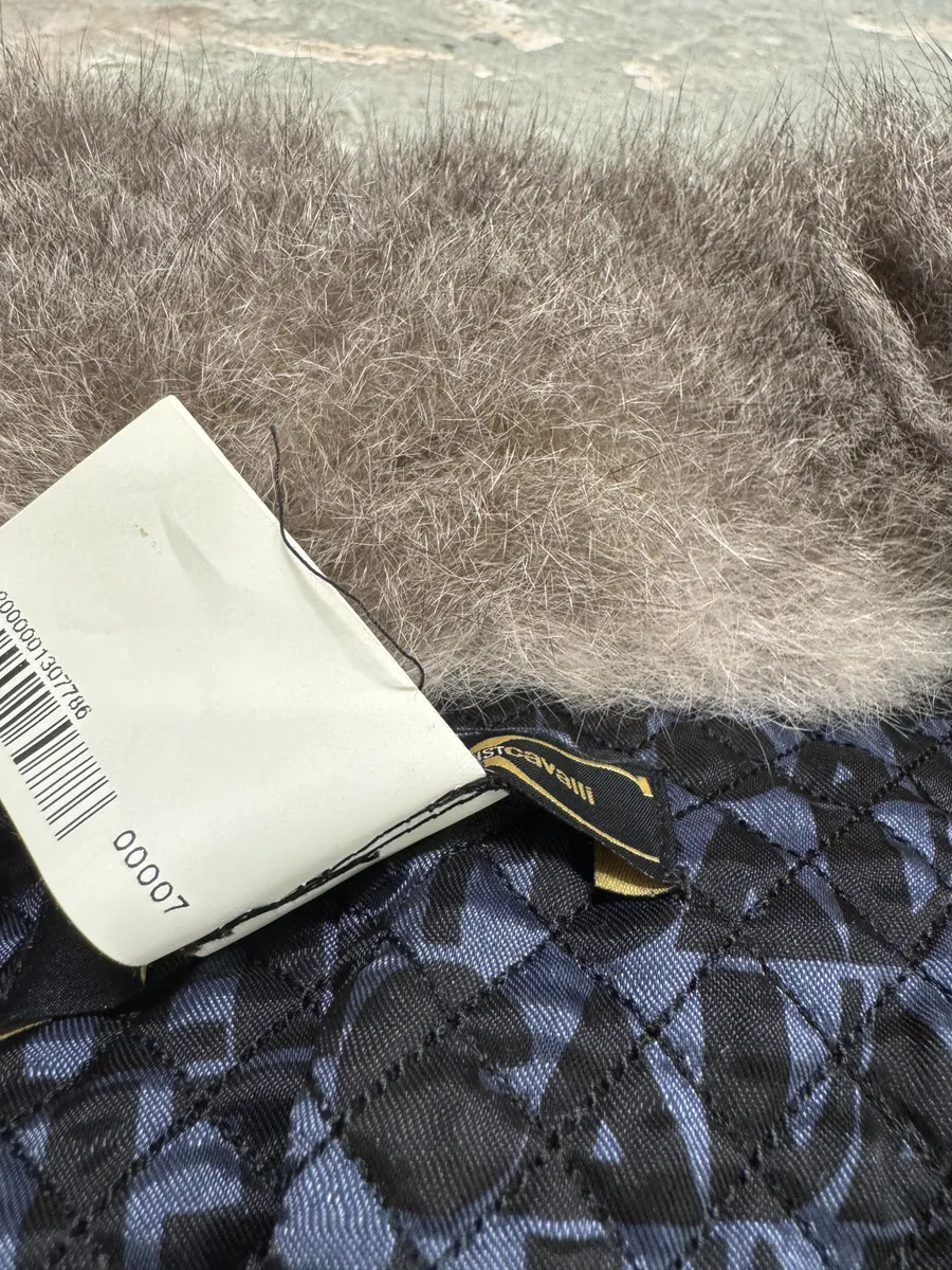 AW2007 Cavalli Fur Hybrid Navy Puffer Jacket - Image 11