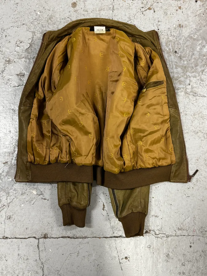 AW2007 Cavalli Khaki Green Grained Leather Jacket - Image 7