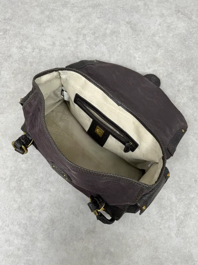 AW2007 Cavalli Propaganda Brown Python Leather Bag - Image 7