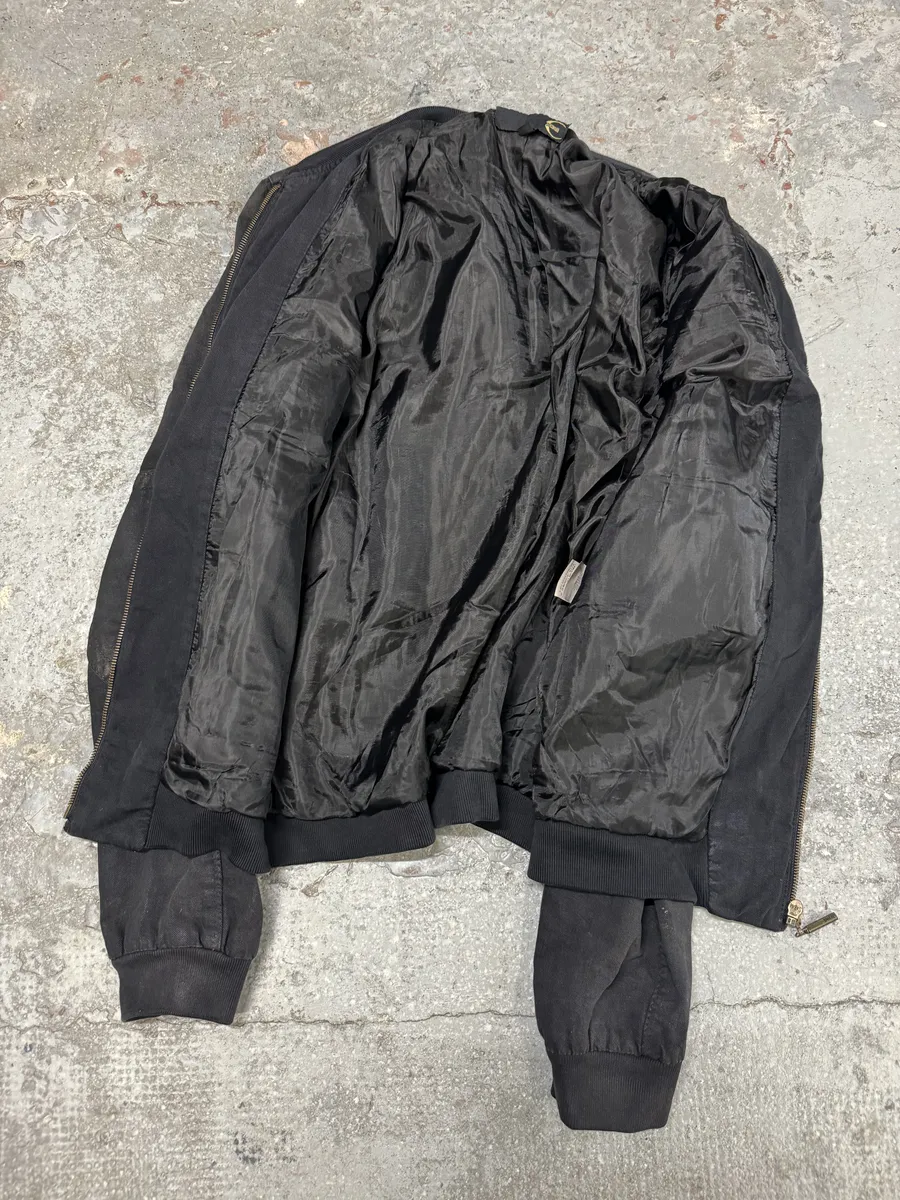 AW2007 Cavalli Utility Multi Pockets Black Waxed Bomber Jacket - Image 7