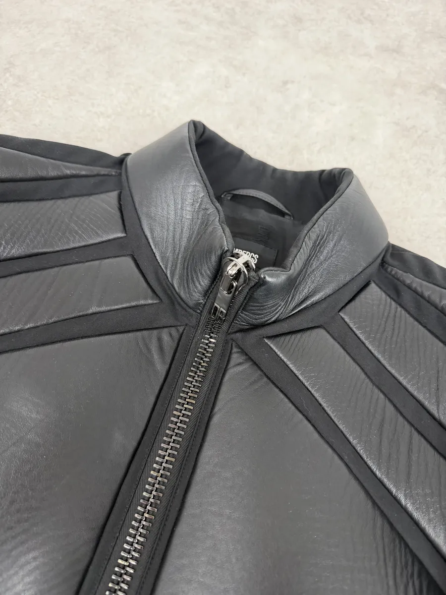 AW2007 Dirk Bikkembergs Black Leather Quilted Motorcycle Jacket - Image 12