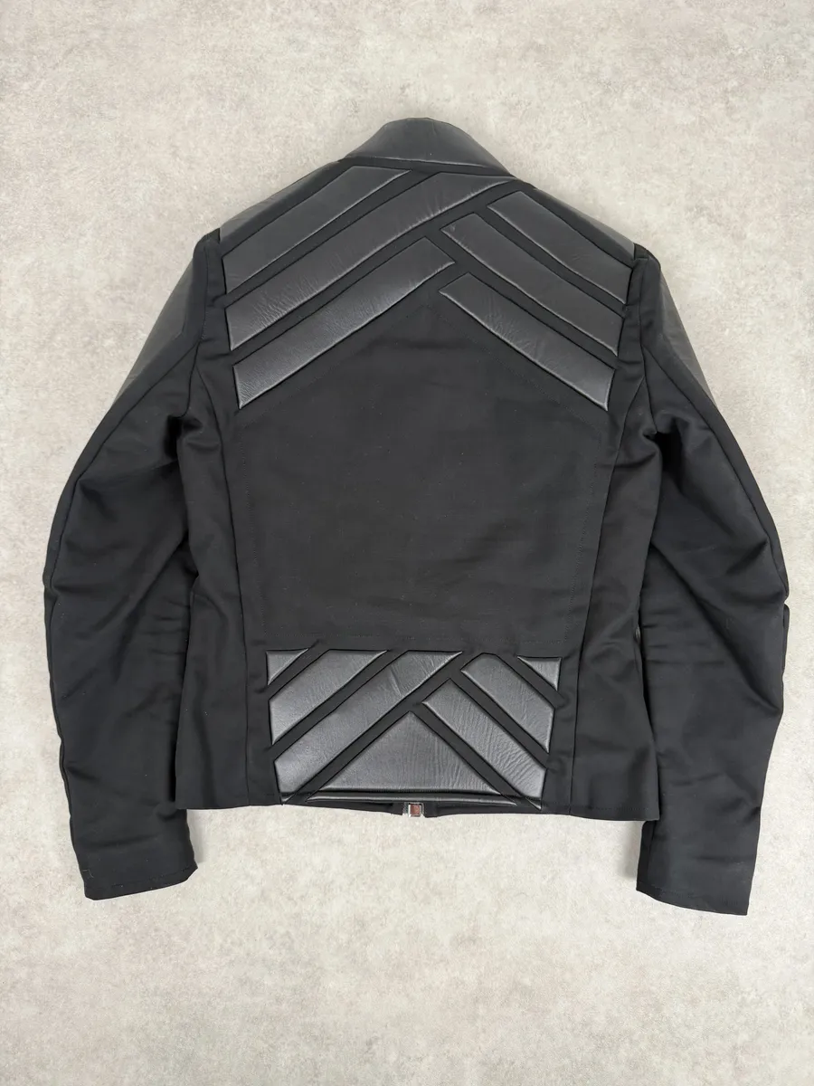 AW2007 Dirk Bikkembergs Black Leather Quilted Motorcycle Jacket - Image 2