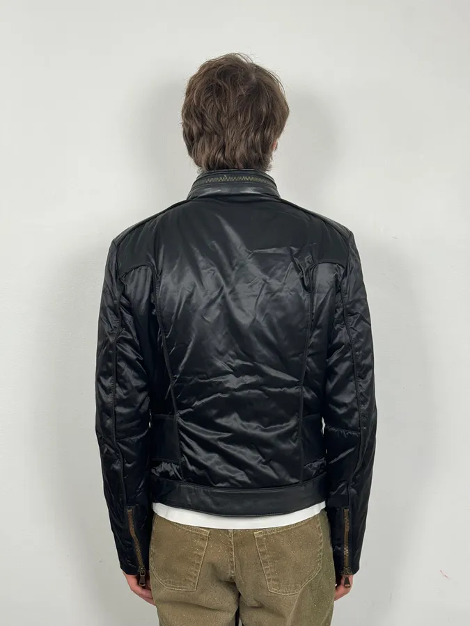 AW2007 Dolce & Gabbana Black Hybrid Nylon Leather Jacket - Image 5