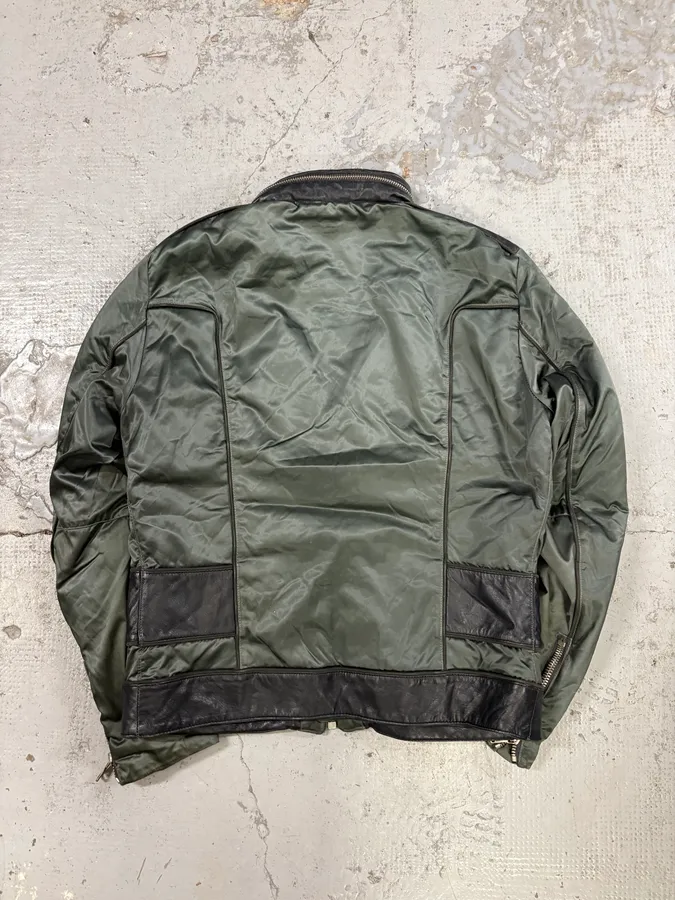 AW2007 Dolce & Gabbana Green Hybrid Nylon Leather Jacket - Image 6