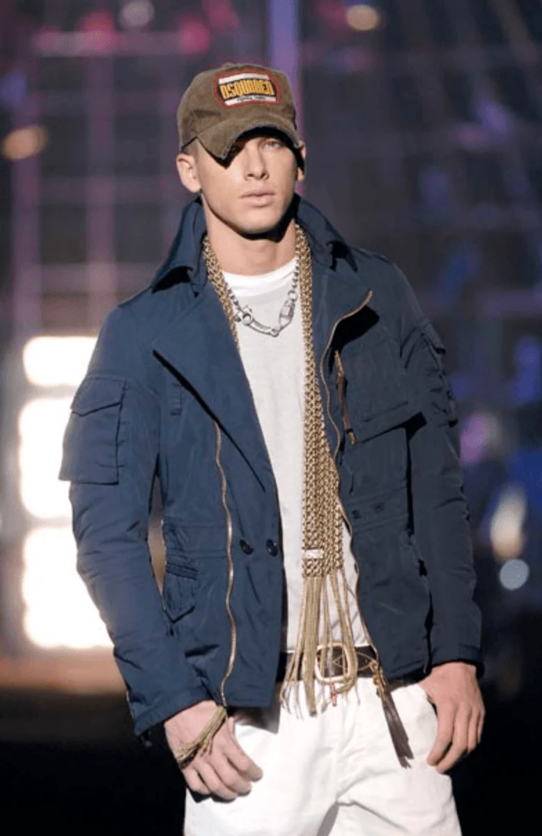 AW2007 Dsquared2 Asymmetrical Navy Cargo Jacket