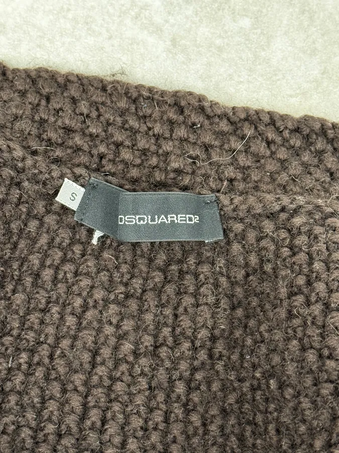 AW2007 Dsquared2 Brown Wool Buttoned Cardigan Sweater - Image 11