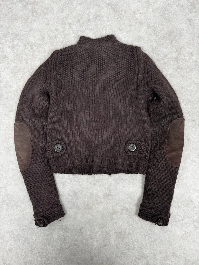 AW2007 Dsquared2 Brown Wool Buttoned Cardigan Sweater - Image 4