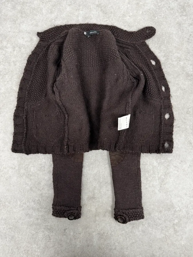 AW2007 Dsquared2 Brown Wool Buttoned Cardigan Sweater - Image 7