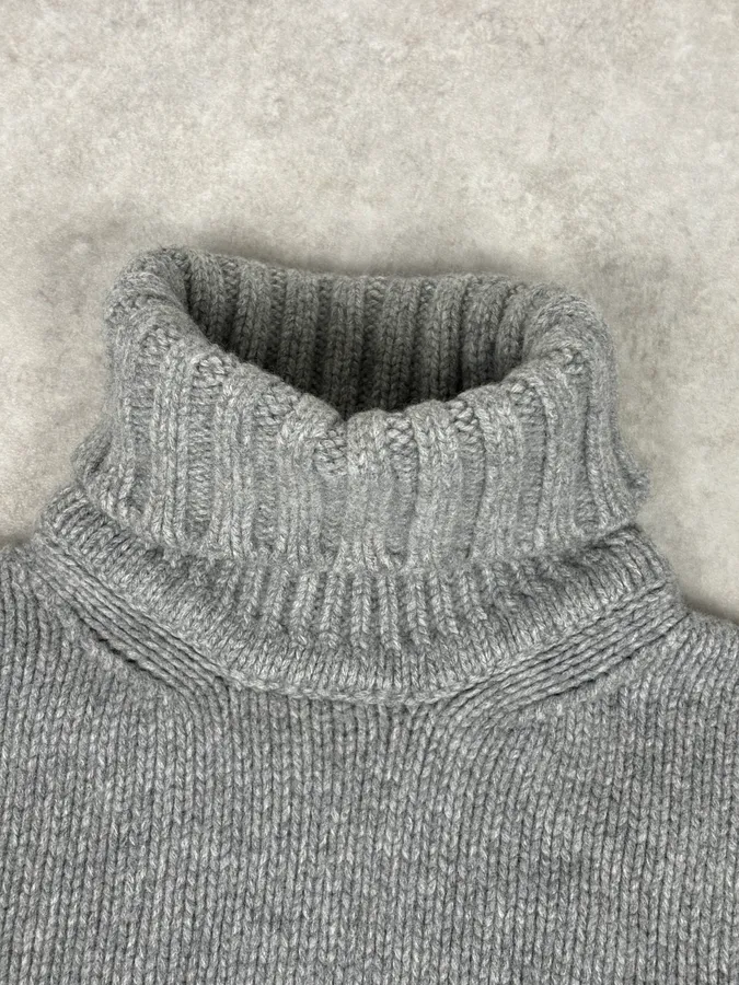 AW2007 Dsquared2 Grey Wool Embroidered Patch Turtleneck - Image 4