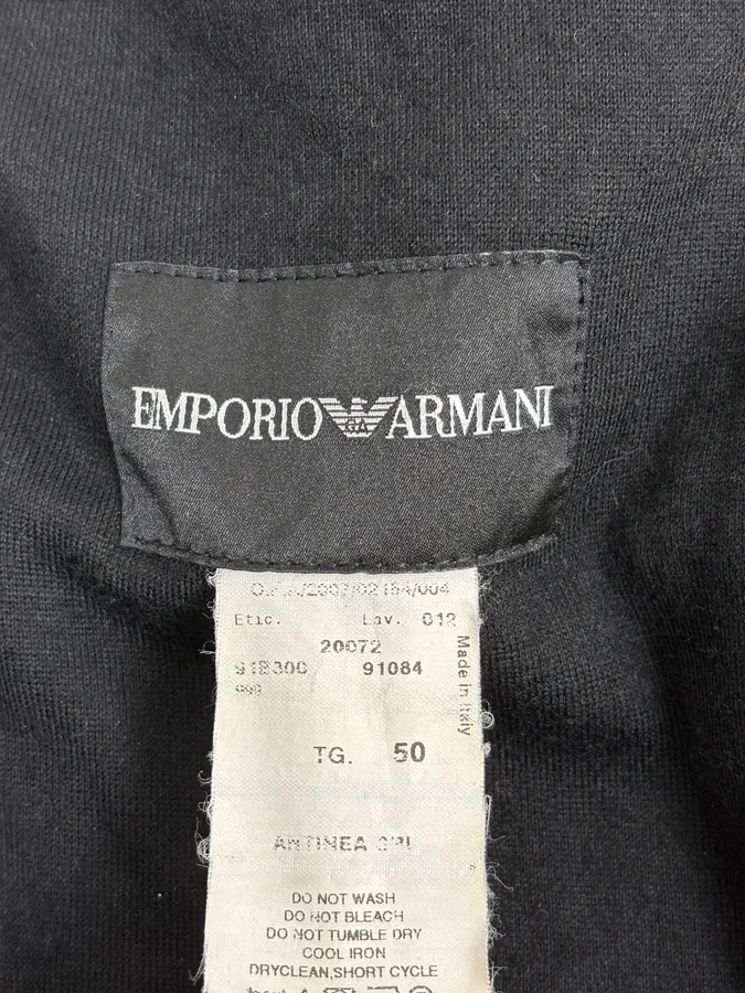 AW2007 Emporio Armani Black Premium Wool Biker Zip-up Sweater - Image 10