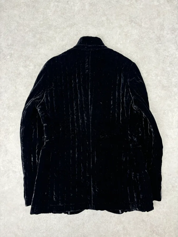 AW2007 Emporio Armani Black Techno Line Velvet Classy Blazer Jacket - Image 6