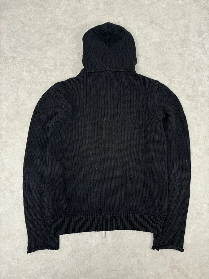 AW2007 Emporio Armani Black Zip-Up Hooded Sweater - Image 5