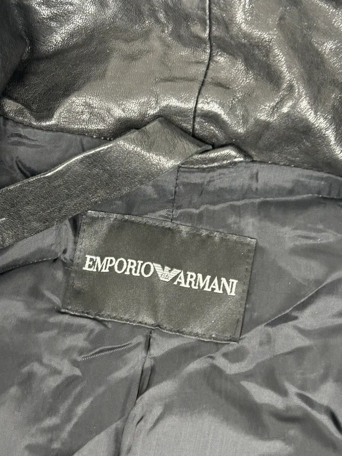 AW2007 Emporio Armani Multi-Pocket Black Leather Jacket - Image 11