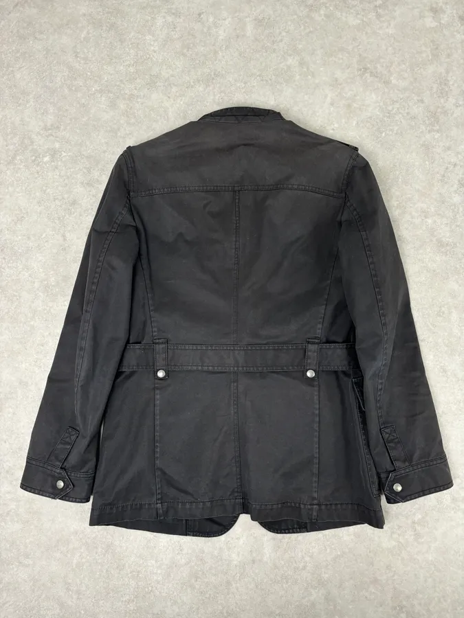 AW2007 Gucci Black Denim Military Officer Multi-Pocket Jacket - Image 5