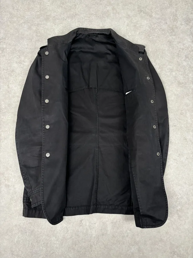 AW2007 Gucci Black Denim Military Officer Multi-Pocket Jacket - Image 7