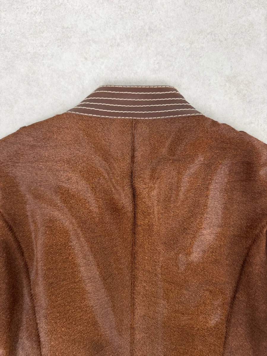 AW2007 Gucci Brown Pony Hair Officer Buttoned Jacket by Frida Giannini - Image 9