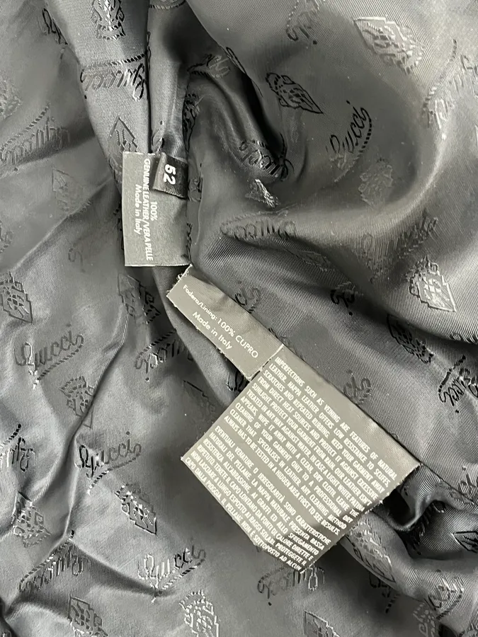 AW2007 Gucci Madonna Black Cargo Leather Jacket - Image 12