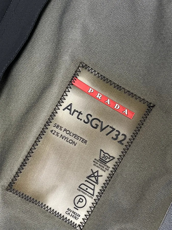 AW2007 Prada Black Nylon Long Windbreaker Jacket - Image 11