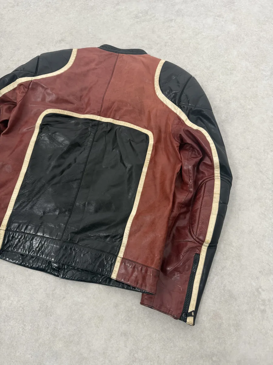 AW2007 Prada Black & Red Biker Racer Leather Jacket - Image 5