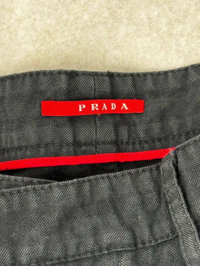 AW2007 Prada Black Striped Cozy Pants - Image 9
