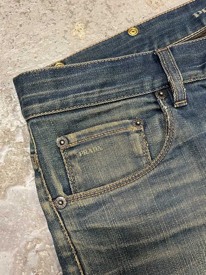 AW2007 Prada Blue Faded Denim Slim Jeans - Image 8