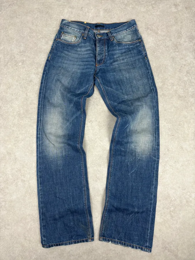 AW2007 Prada Faded Blue Straight Denim Jeans