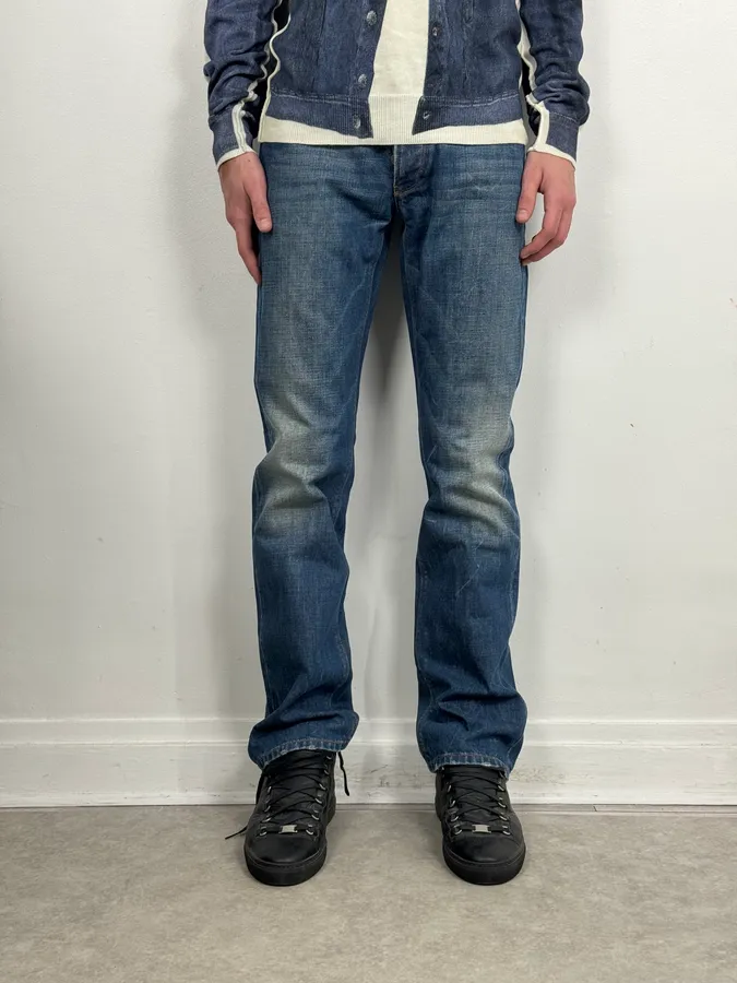 AW2007 Prada Faded Blue Straight Denim Jeans - Image 2
