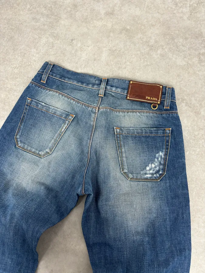 AW2007 Prada Faded Blue Straight Denim Jeans - Image 7