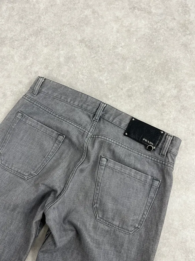 AW2007 Prada Grey Raw Denim Jeans - Image 6