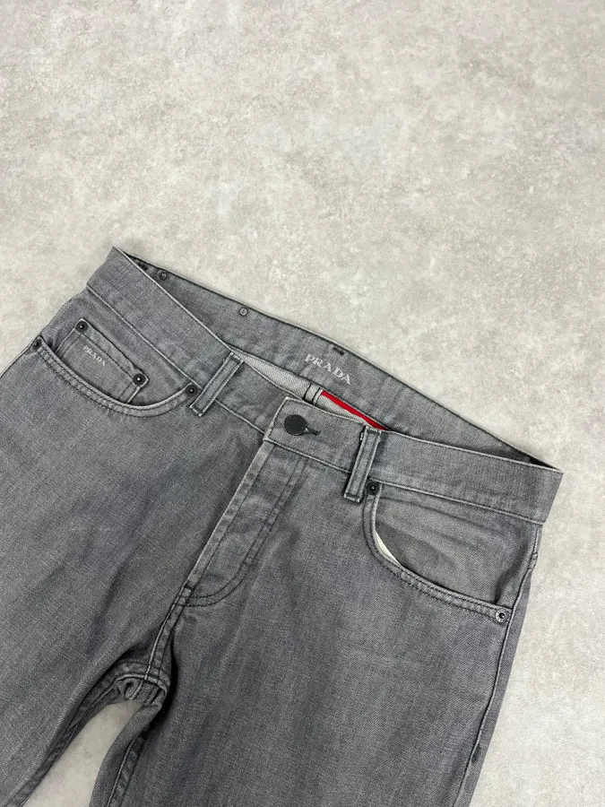 AW2007 Prada Grey Raw Denim Jeans - Image 7