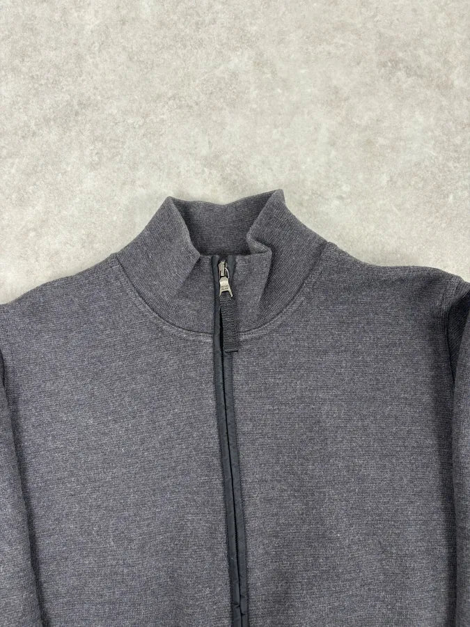 AW2007 Prada Grey Wool Blend Nylon Sleeves Track Jacket - Image 4