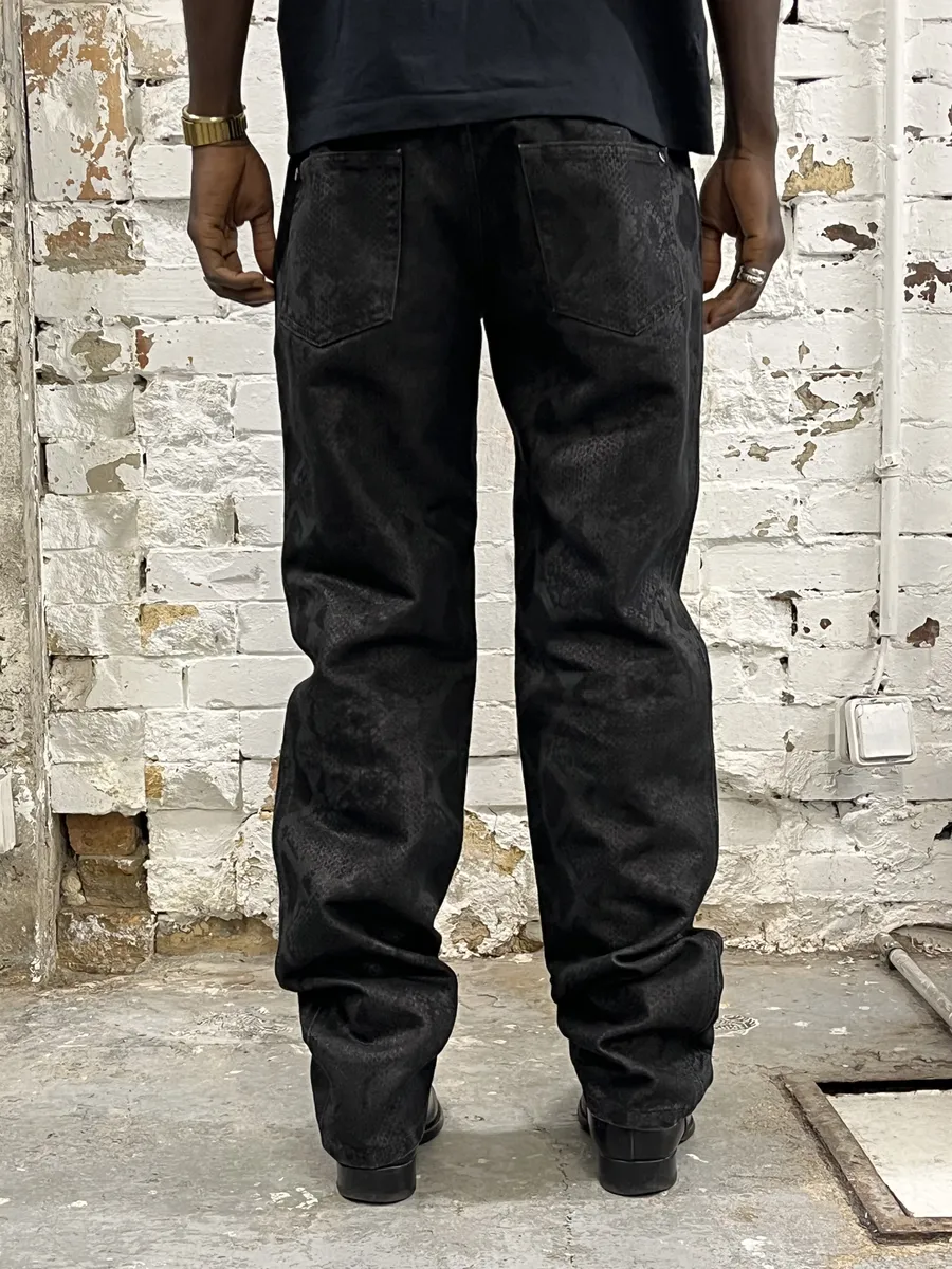 AW2007 Roberto Cavalli Black Snakeskin Effect Obscure Pants - Image 2
