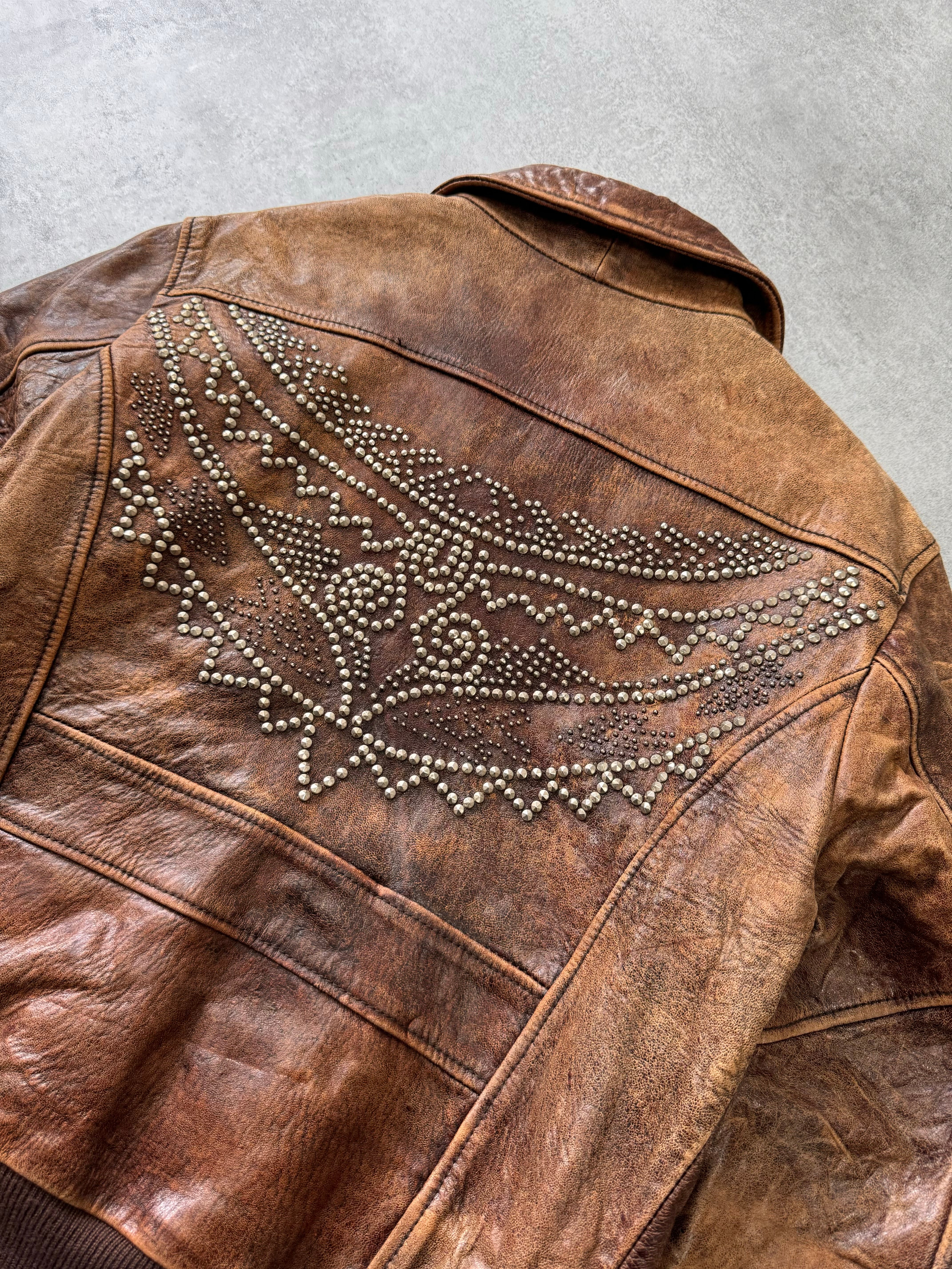 AW2007 Valentino Studded Bomber Leather Jacket - Image 3