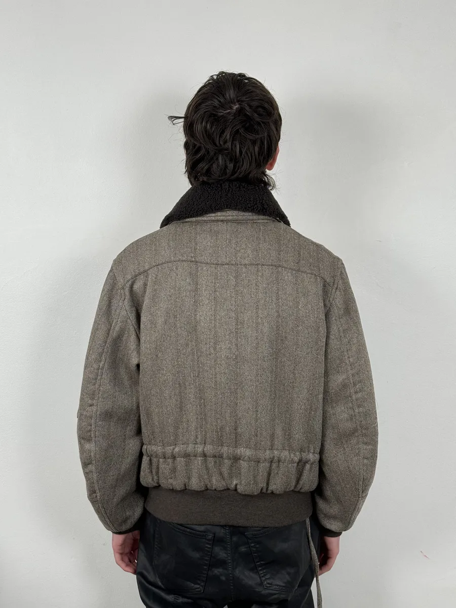 AW2007 Yves Saint Laurent Grey Wool Bomber Jacket - Image 4