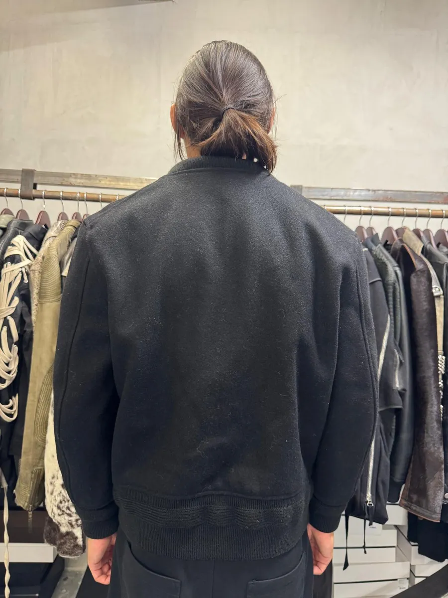 AW2008 Acne Studios Black Wool Bomber Jacket - Image 3