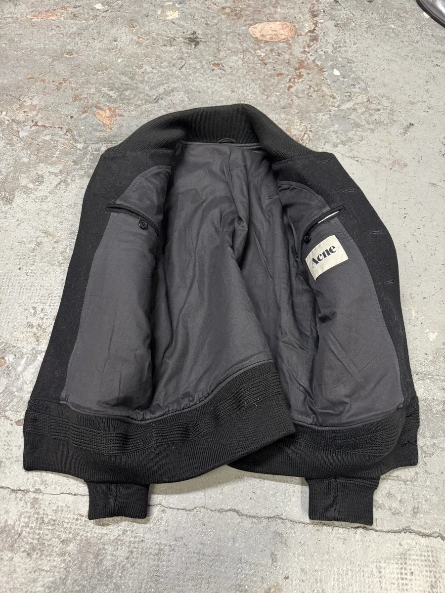 AW2008 Acne Studios Black Wool Bomber Jacket - Image 6
